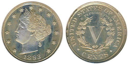 1893 Proof Liberty Nickel